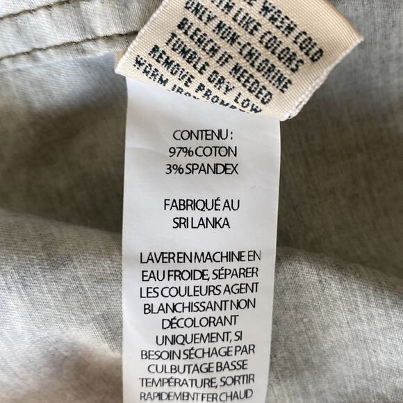 LL BEAN Utility Jacket Womens Sz Large Olive Green Field Jacket Palm Print - Picture 9 of 9